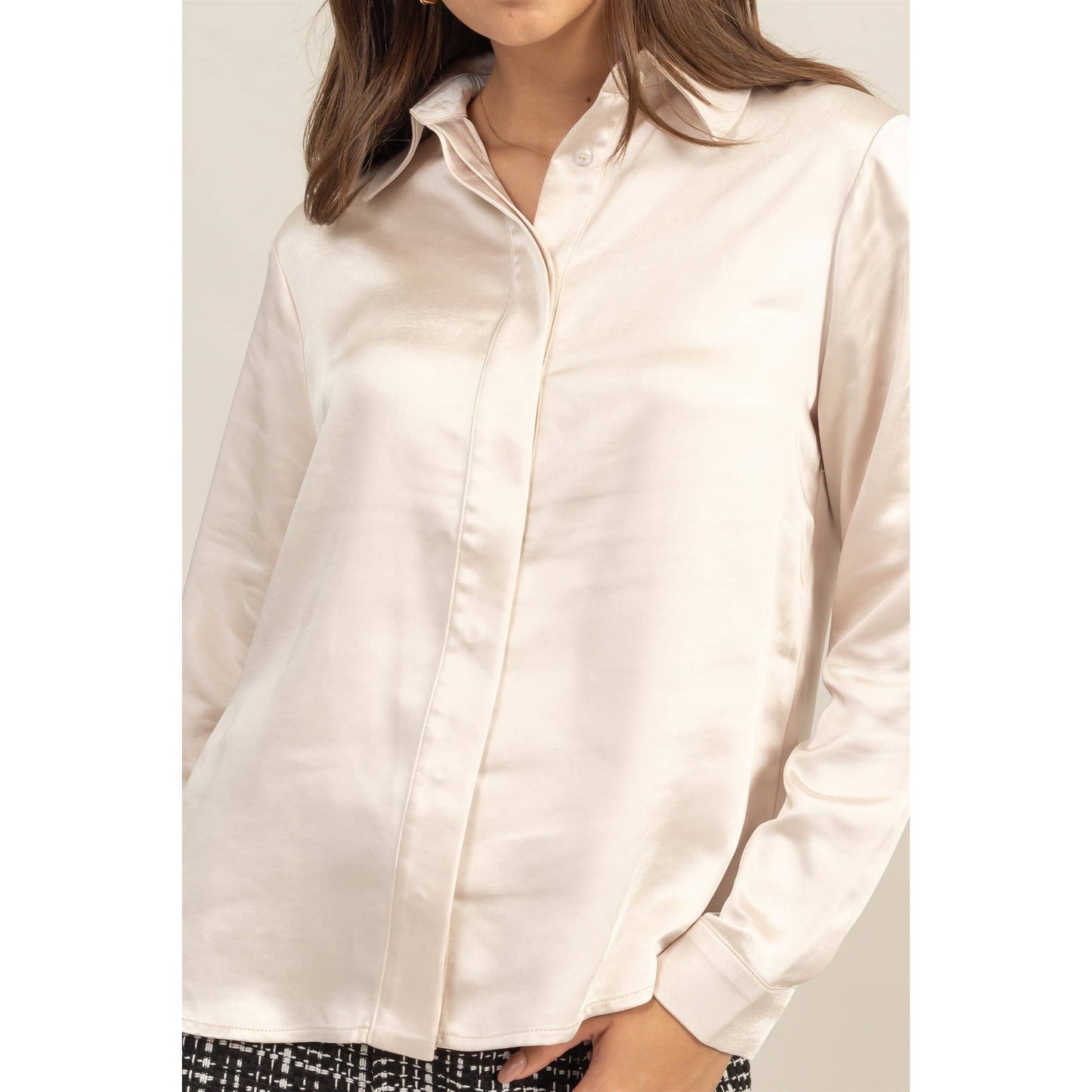 Satin Button-down Shirt