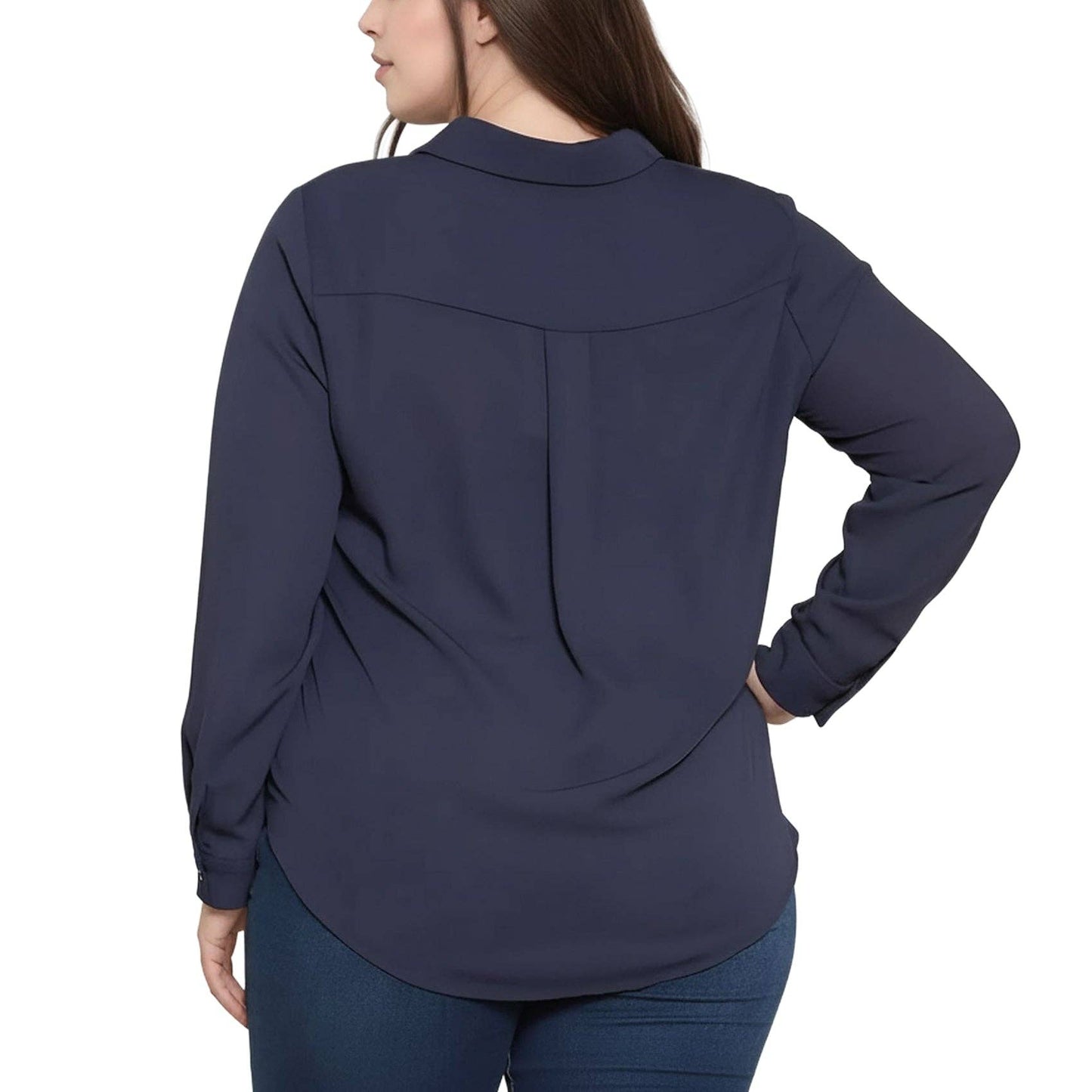 Plus Tie-Front Blouse