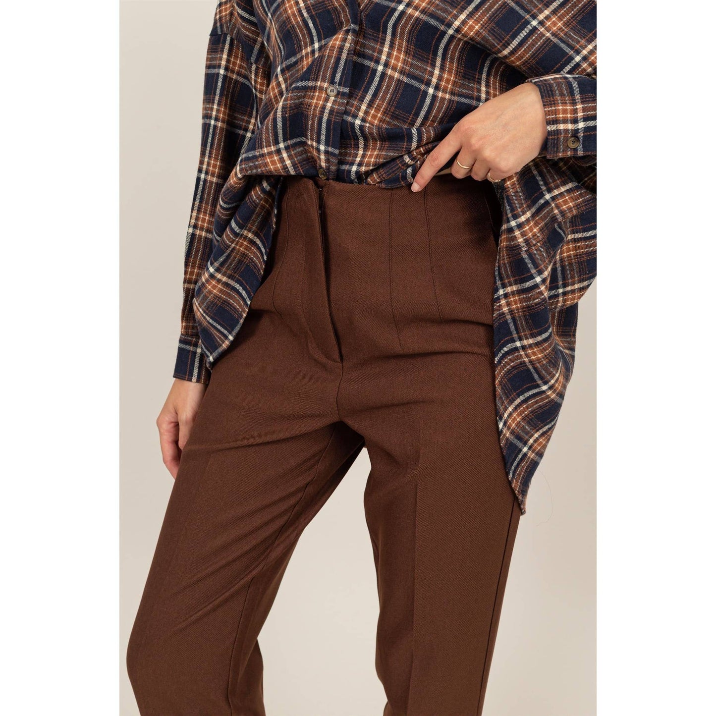 High-Waisted Tapered Slim Fit Pants