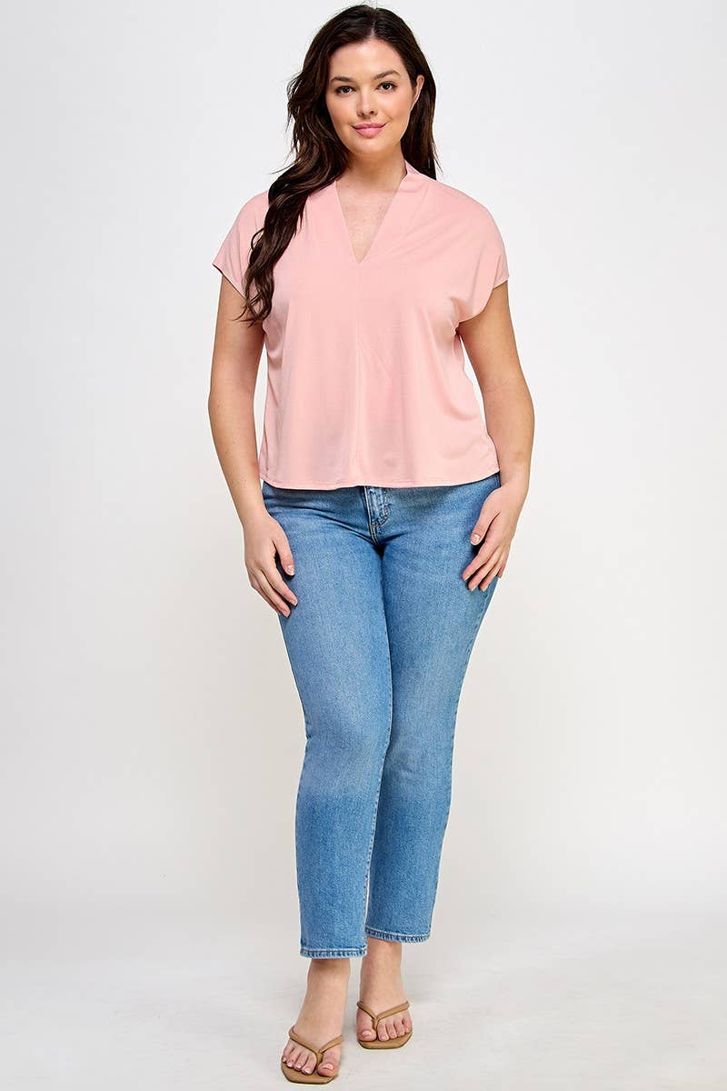 Plus Size Dolman Knit Crepe Top