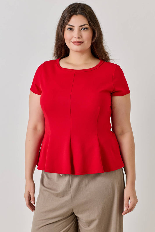 Plus Peplum Blouse