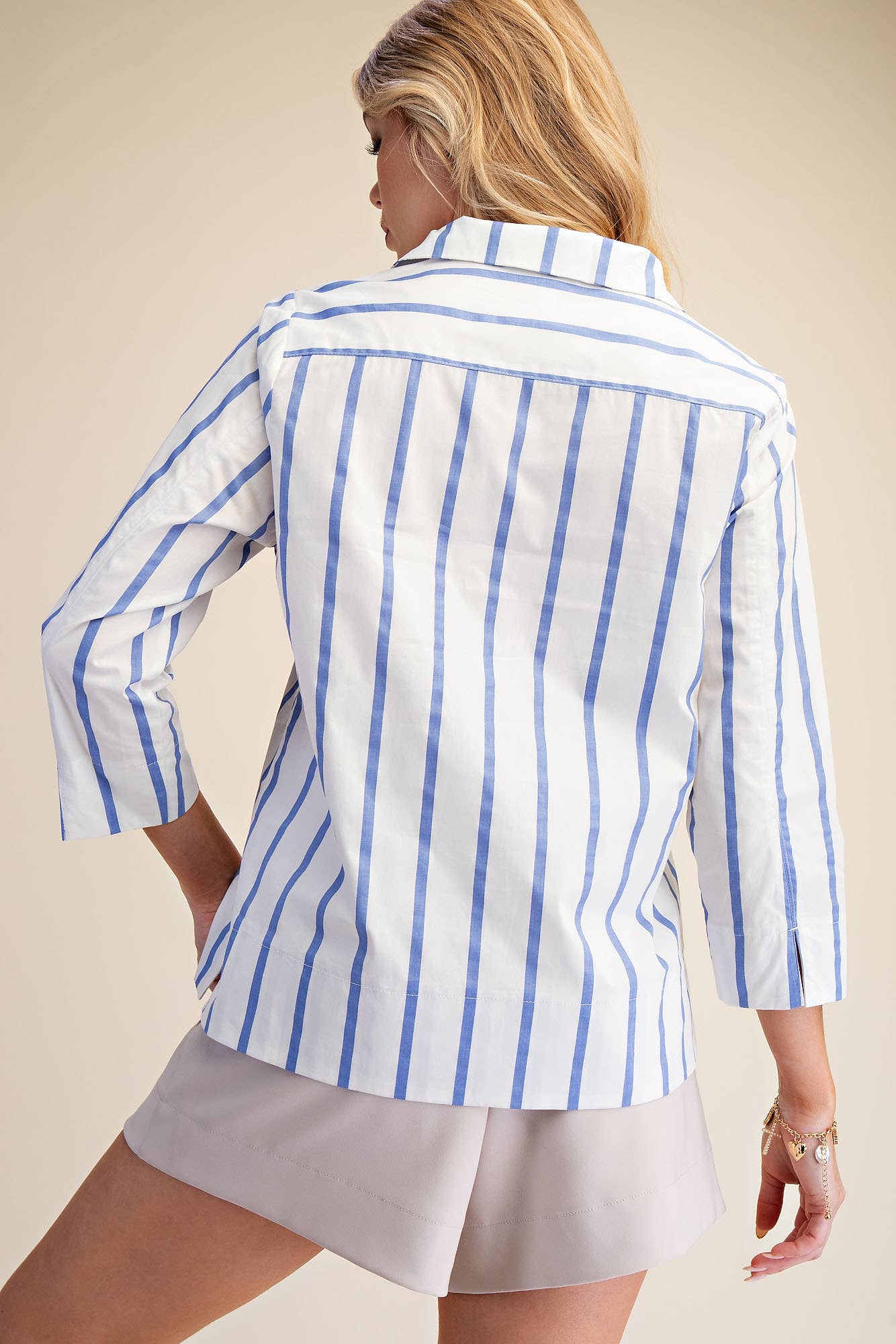 Striped V-Neck Blouse