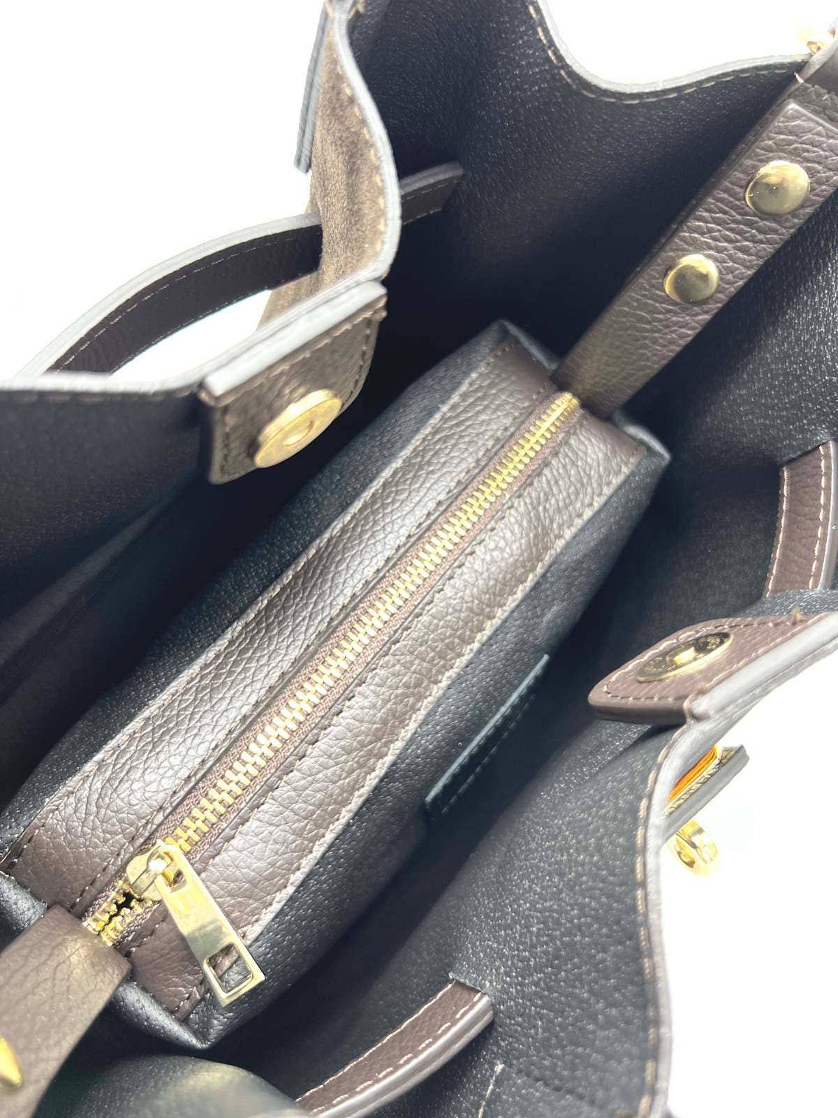 Suede & Leather Shoulder Bag