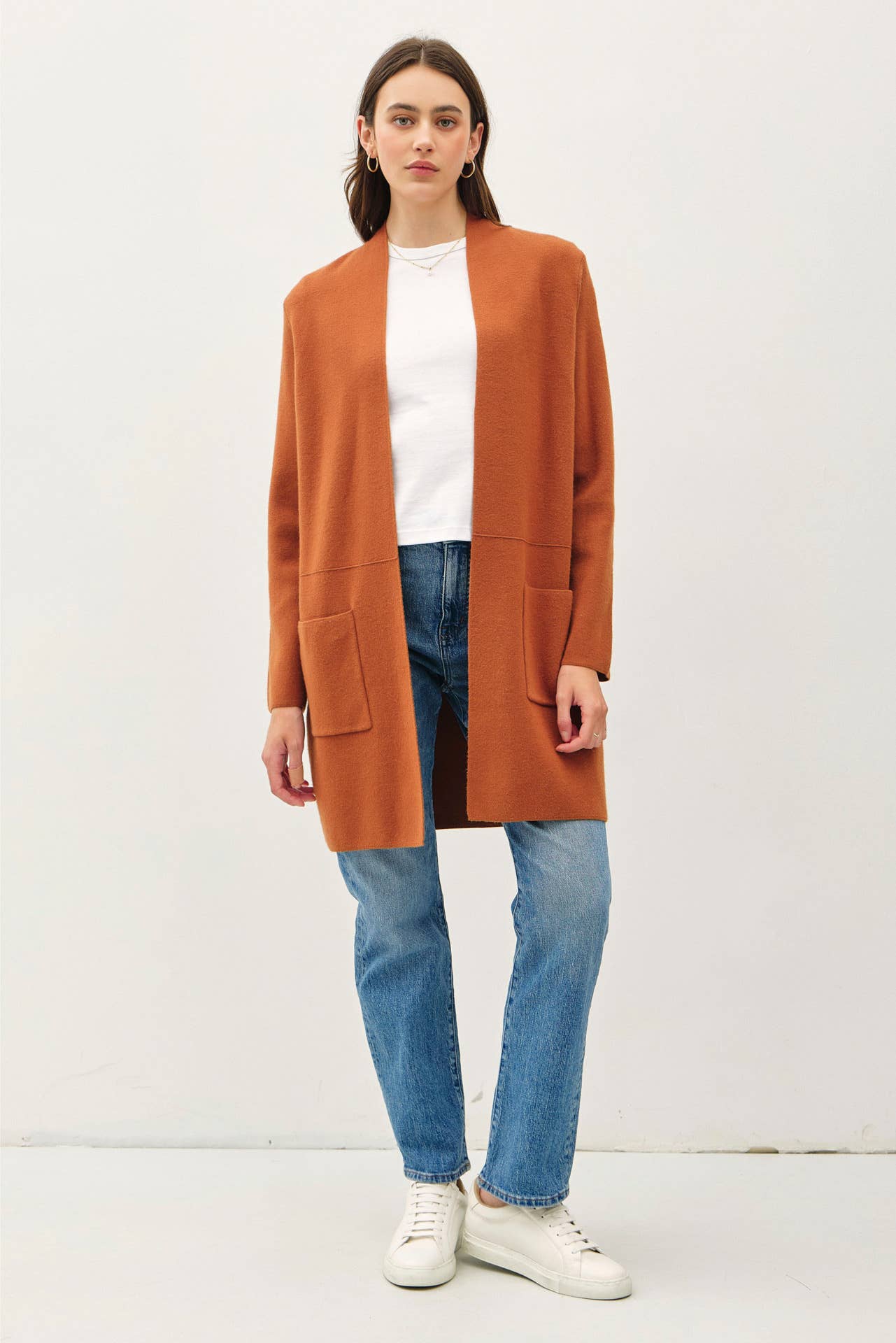 Open  Front Classic Knit Coat