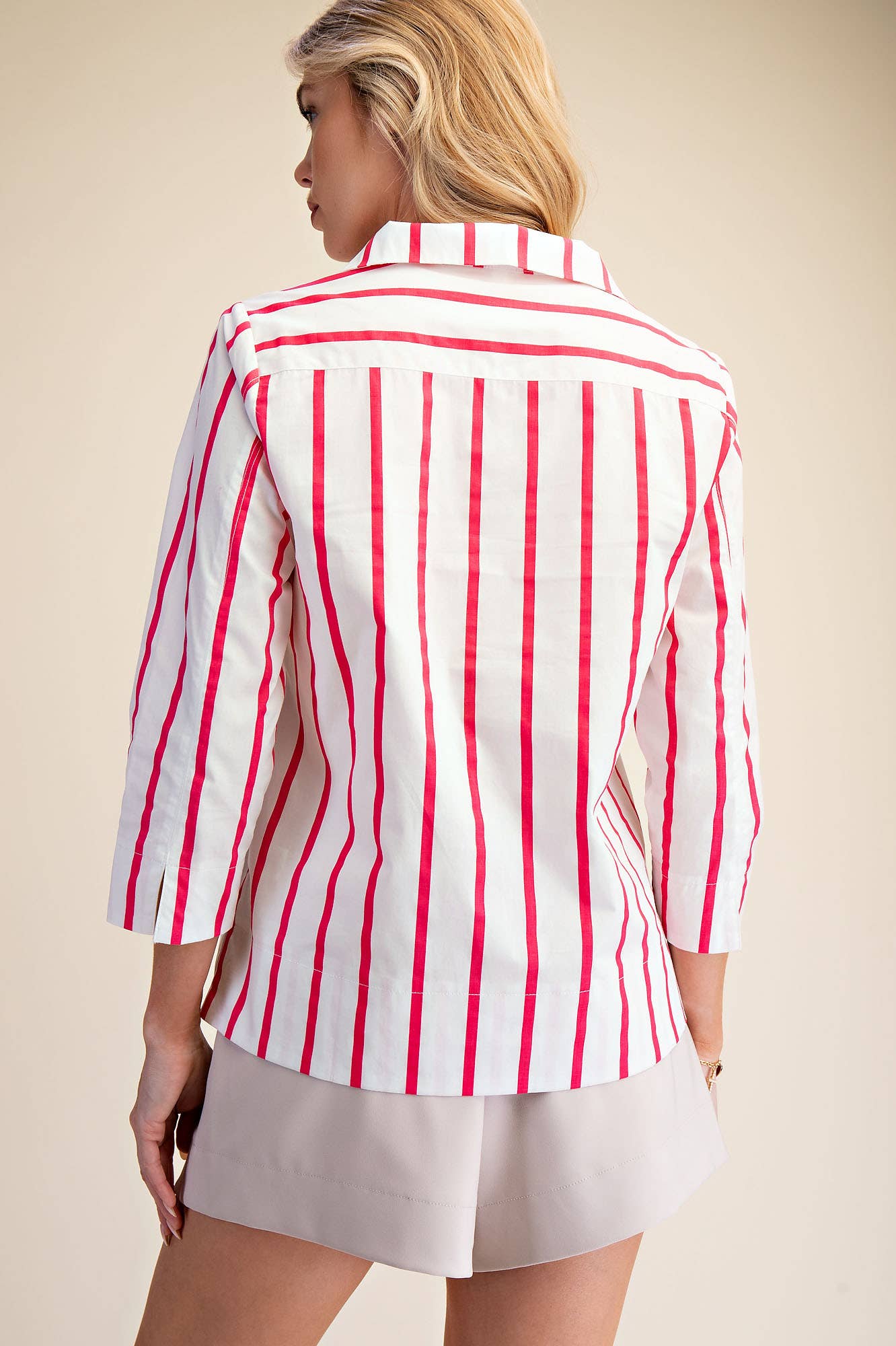 Striped V-Neck Blouse