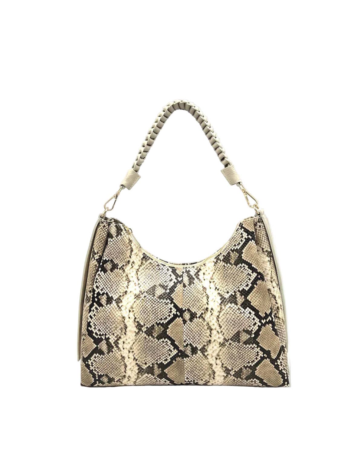 Snake print Genuine Leather Shoulder Bag