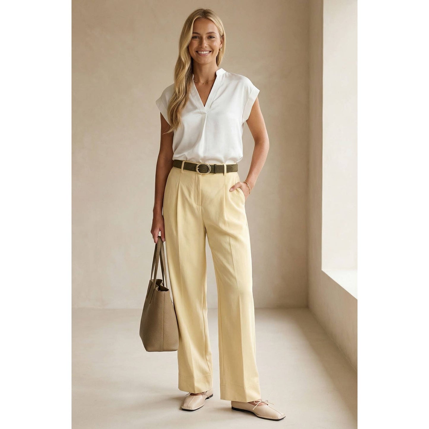 Cap Sleeve Satin Blouse