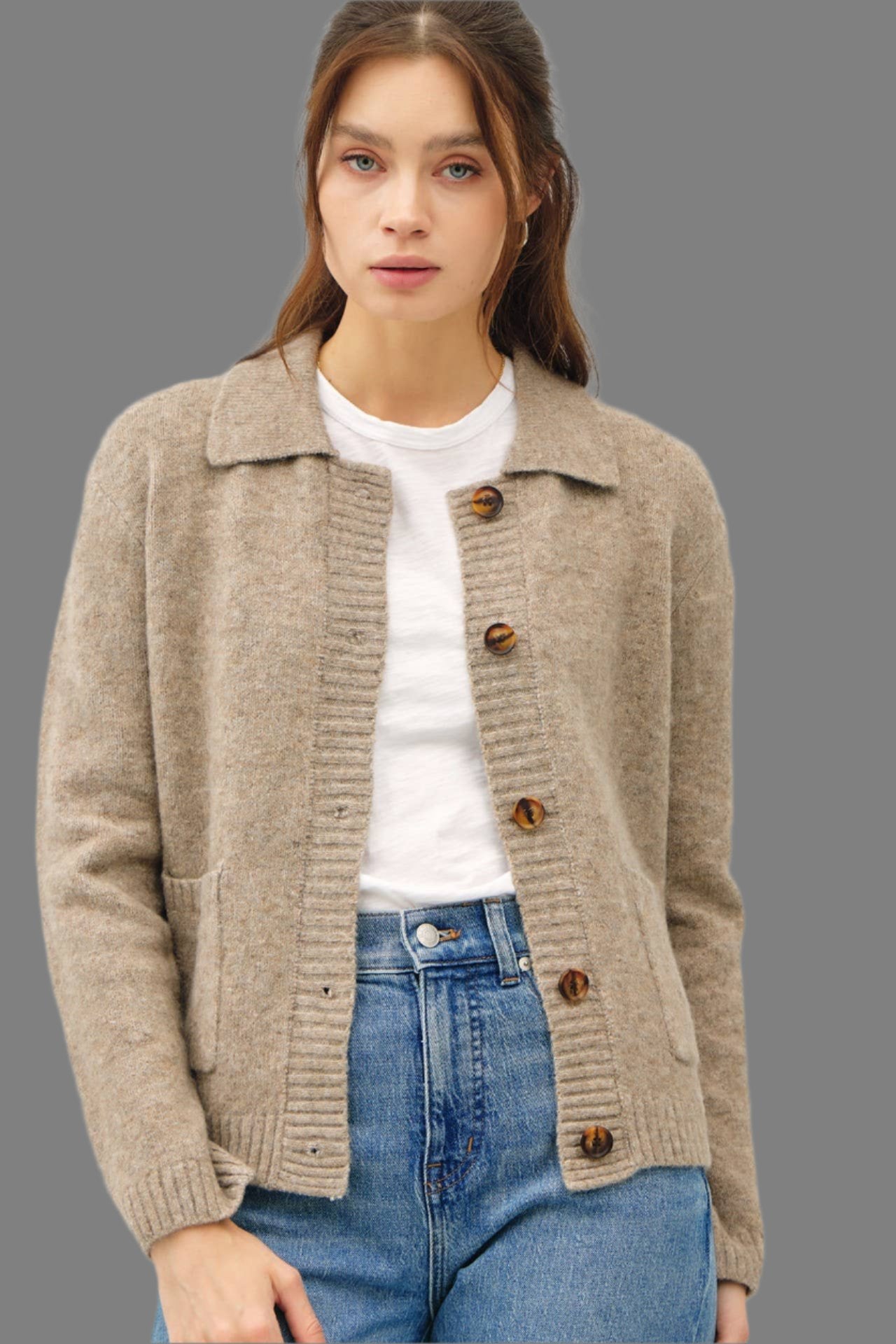 Wool Blend Sweater Jacket