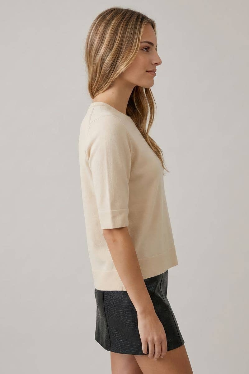 3/4 Sleeve Knit Top