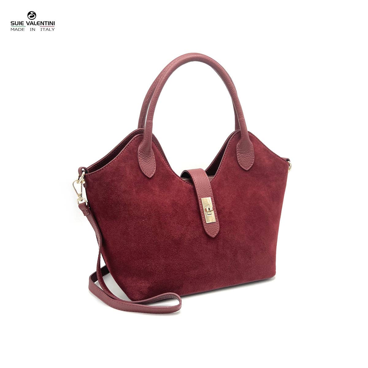Suede leather tote bag