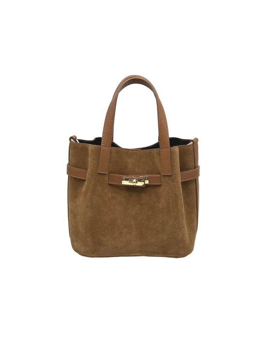 Suede & Leather Shoulder Bag