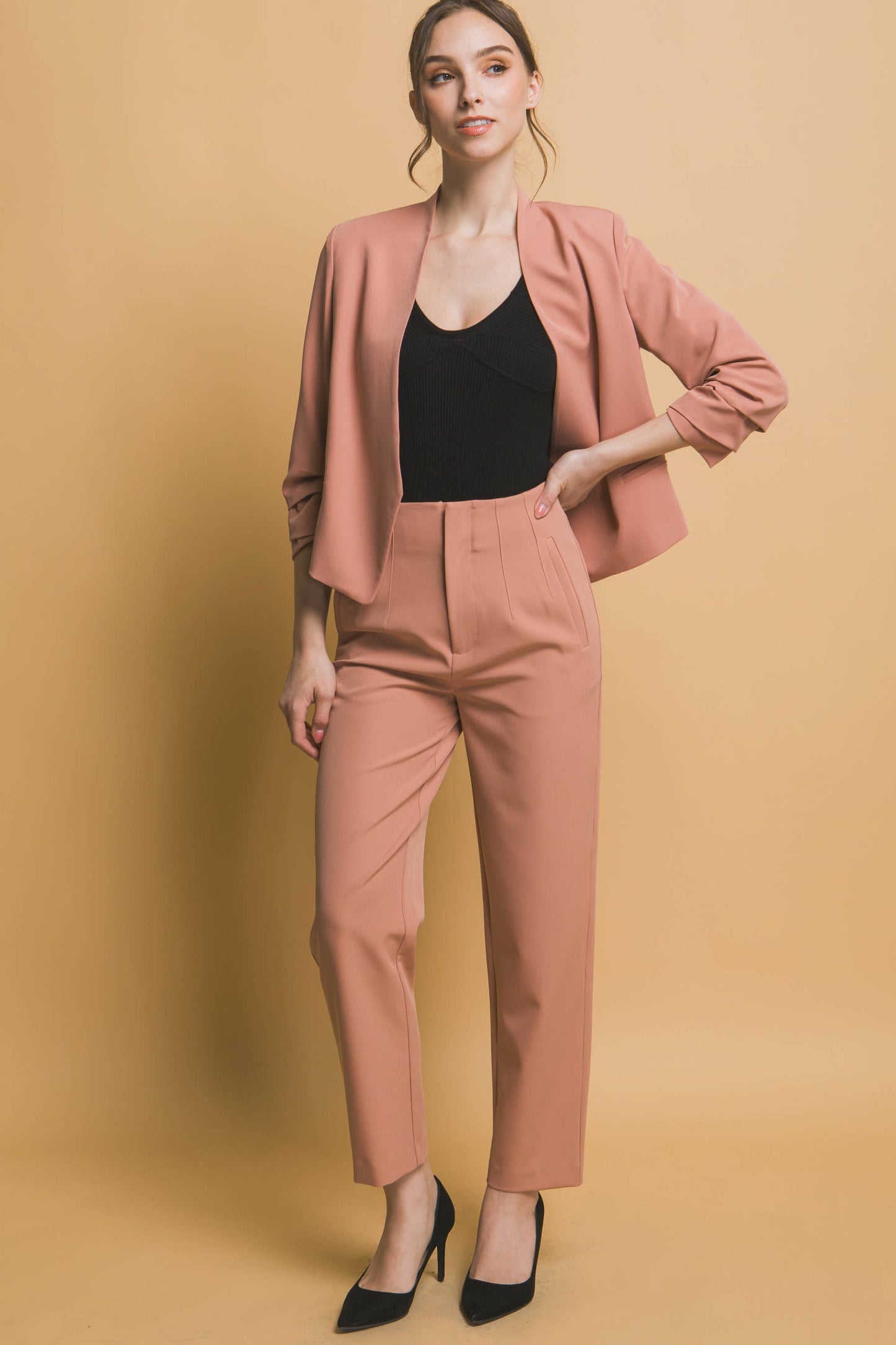 High Waisted Darted Waistline Pants