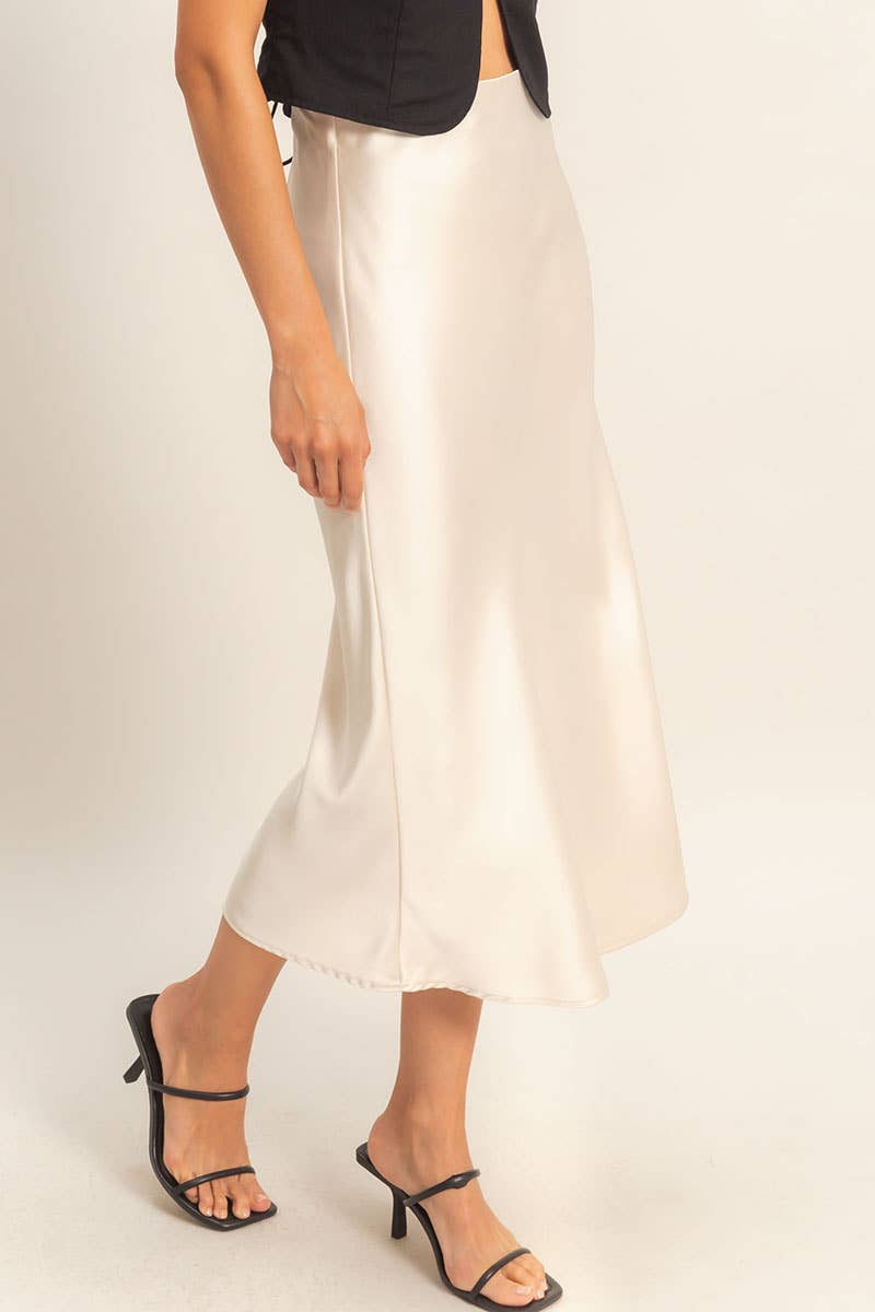 Satin Midi Skirt