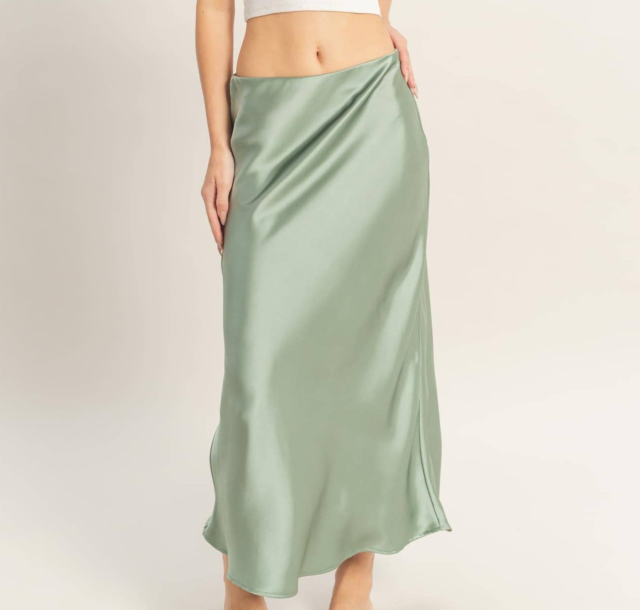 Satin Midi Skirt