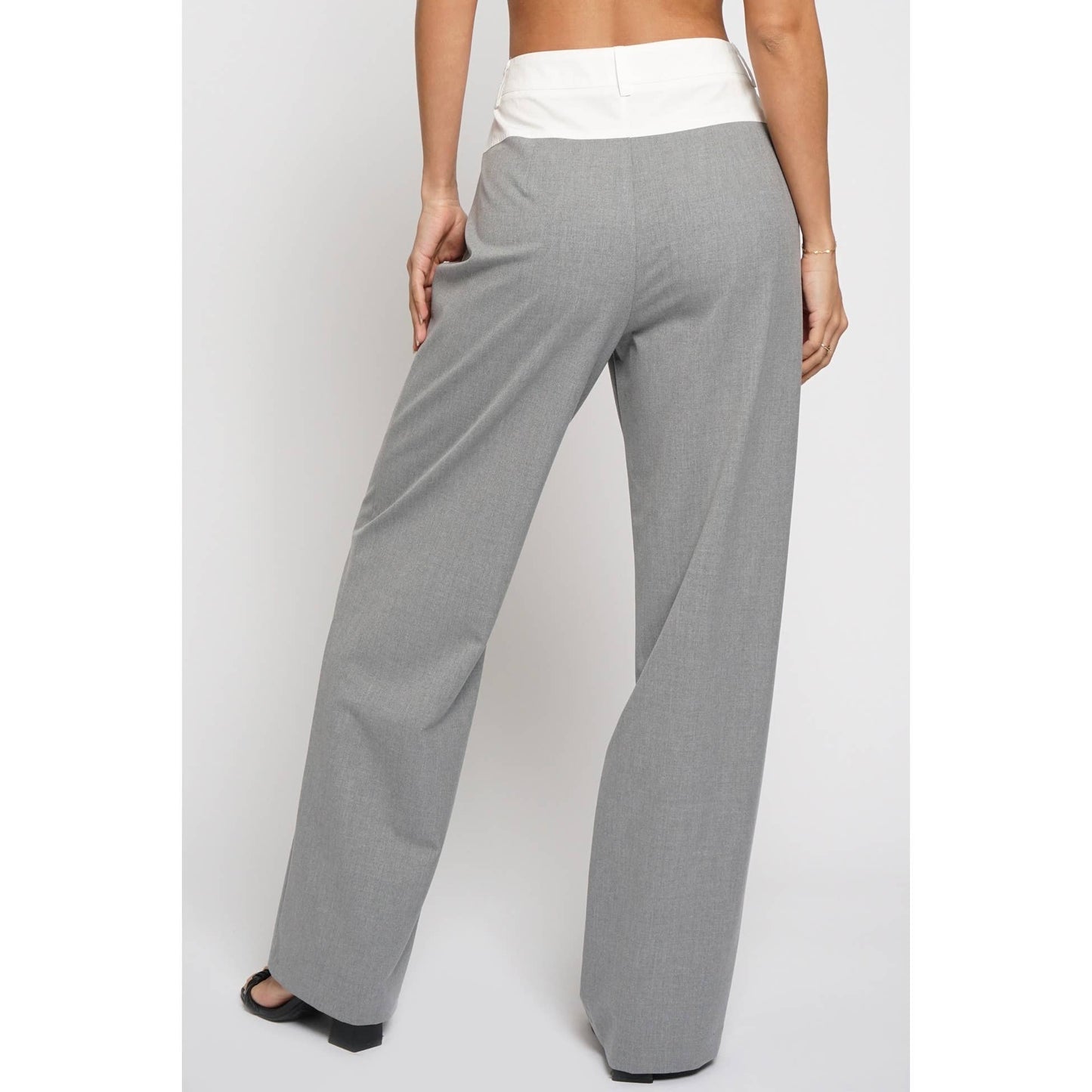 Contrast Waist Pants