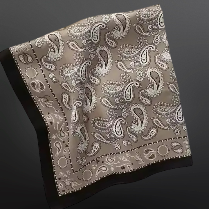 Western Paisley Bandana Print Satin Scarf Wild Rag