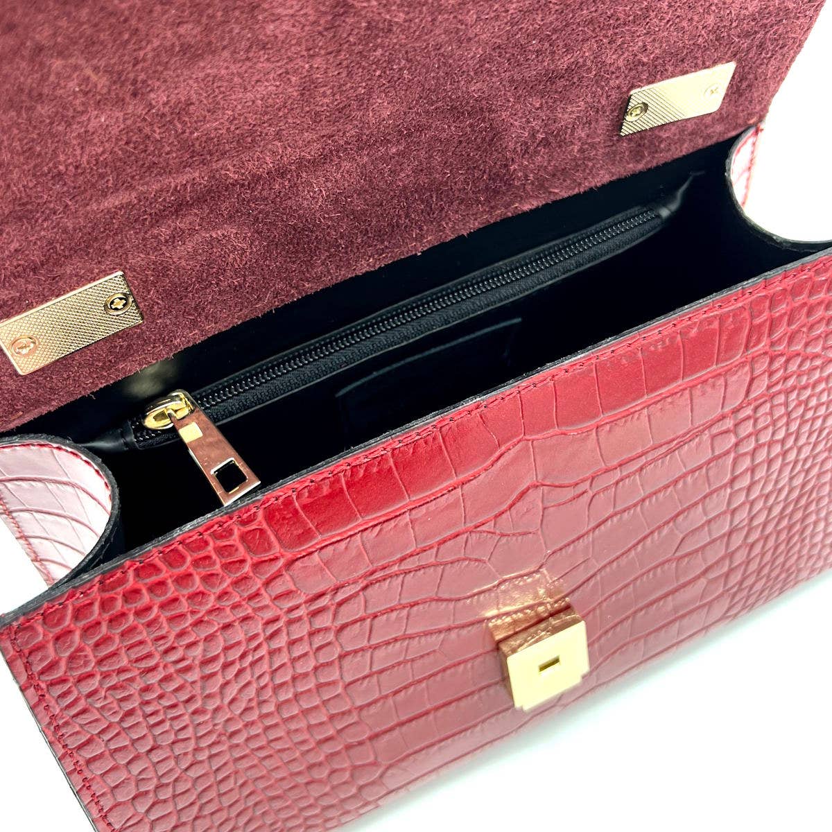 Croc-Embossed Handbag