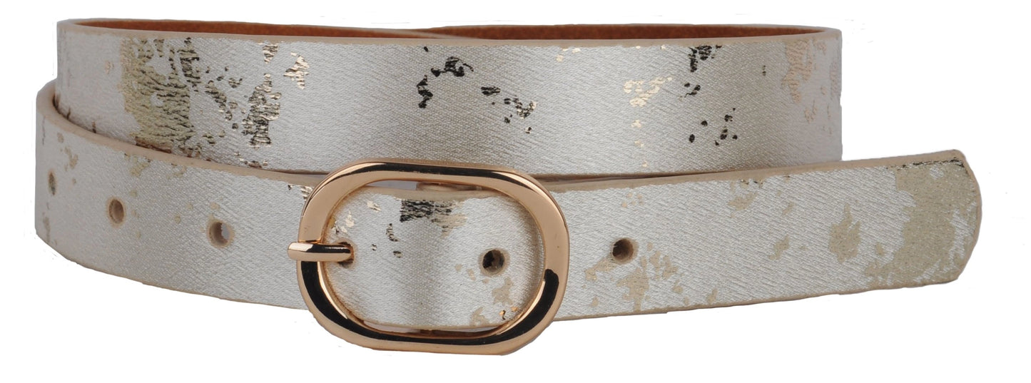 Gold Shimmer Glam Leather Belt