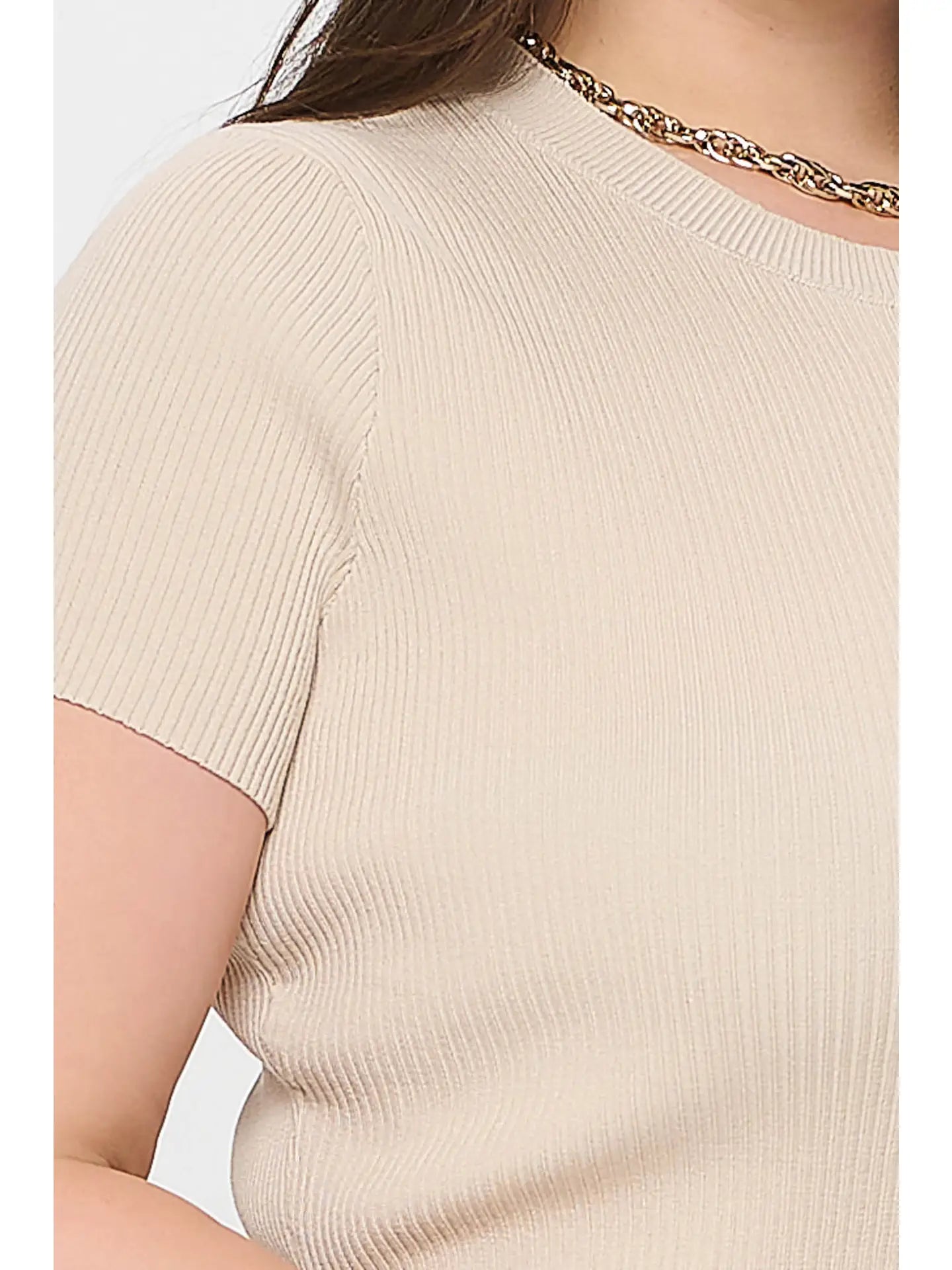 Plus Ribbed Sweater Knit Top