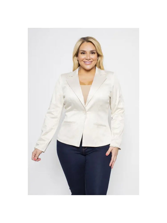 Plus Size Satin Blazer