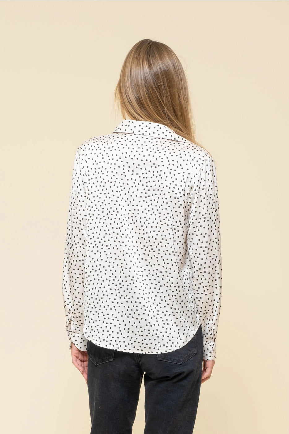 Plus Polka Dot long Sleeve Shirt